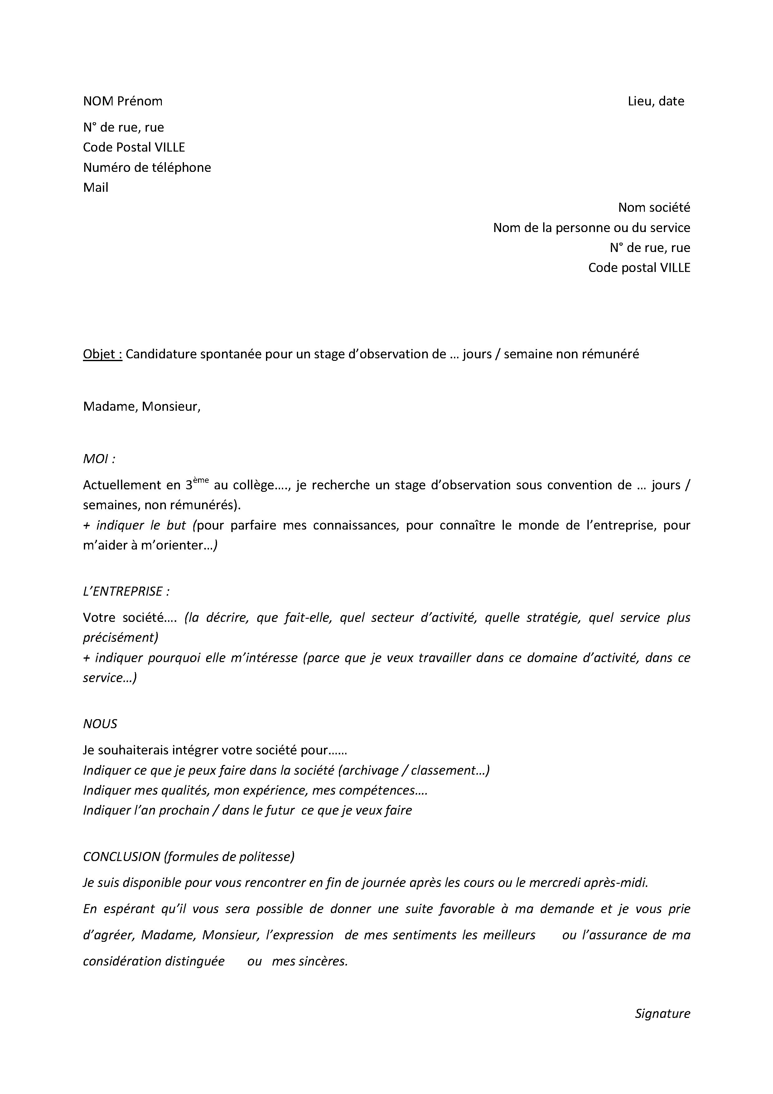 exemple de lettre de motivation  Recherche de stages  Forums Studyrama 